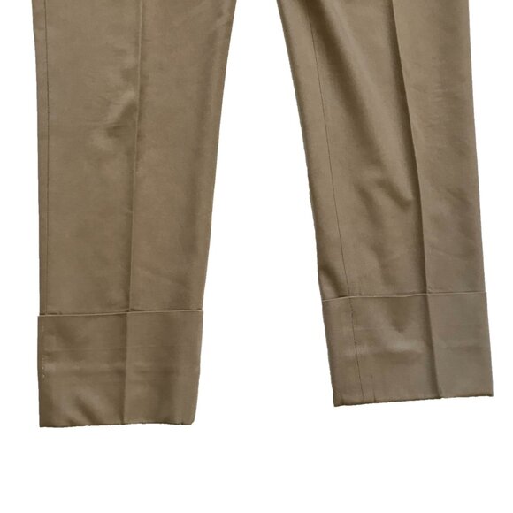 Brunello Cucinelli Cuffed Pants Trousers Womens 42 6 Beige Tan High Rise Cropped - Picture 12 of 15